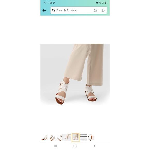 New Size 6.5 White Dream Pairs Elastica-8 Elastic Ankle Strap Sandals Su… - Picture 3 of 6